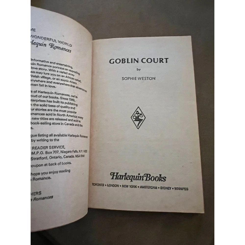 Goblin‎ Court, Sophie Weston, vintage harlequin romance novel #2005
